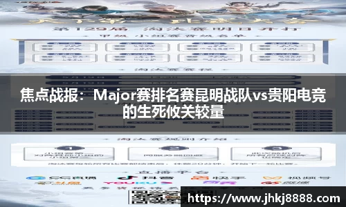 焦点战报：Major赛排名赛昆明战队vs贵阳电竞的生死攸关较量